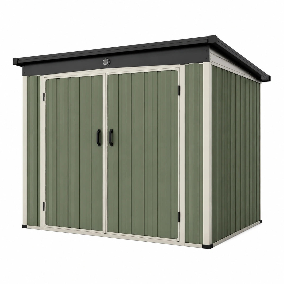 Abri de jardin 180 x 120 x 200 cm en acier vert - rangement extérieur à double porte