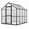 Serre de jardin 190 x 190 x 195 cm en aluminium noir avec panneaux translucides