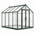 Serre de jardin 300 x 240 x 240 cm en aluminium vert avec panneaux translucides et double porte