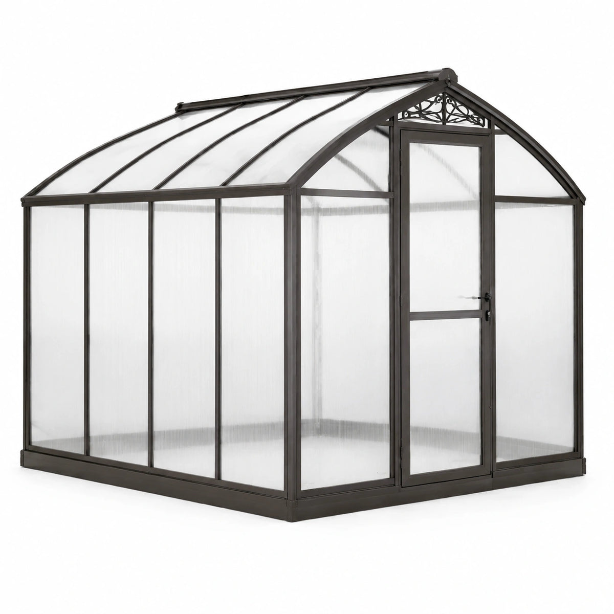 Serre de jardin 190 x 190 x 195 cm en aluminium noir avec panneaux transparents et porte