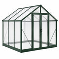 Serre de jardin 190 x 190 x 195 cm en aluminium et polycarbonate vert à double porte