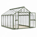 Serre de jardin 190 x 190 x 195 cm aluminium vert panneaux en polycarbonate à doubles portes