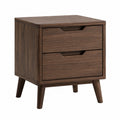 Table de chevet 50 x 40 x 55 cm aspect bois brun avec 2 tiroirs style moderne