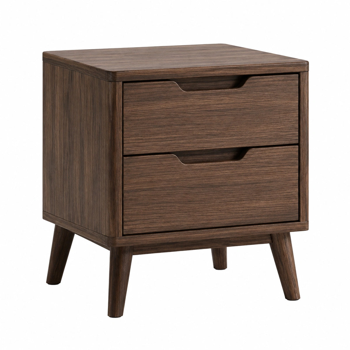 Table de chevet 50 x 40 x 55 cm aspect bois brun avec 2 tiroirs style moderne