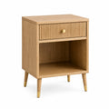 Table de chevet 45 x 40 x 60 cm en bois chêne clair avec tiroir style scandinave