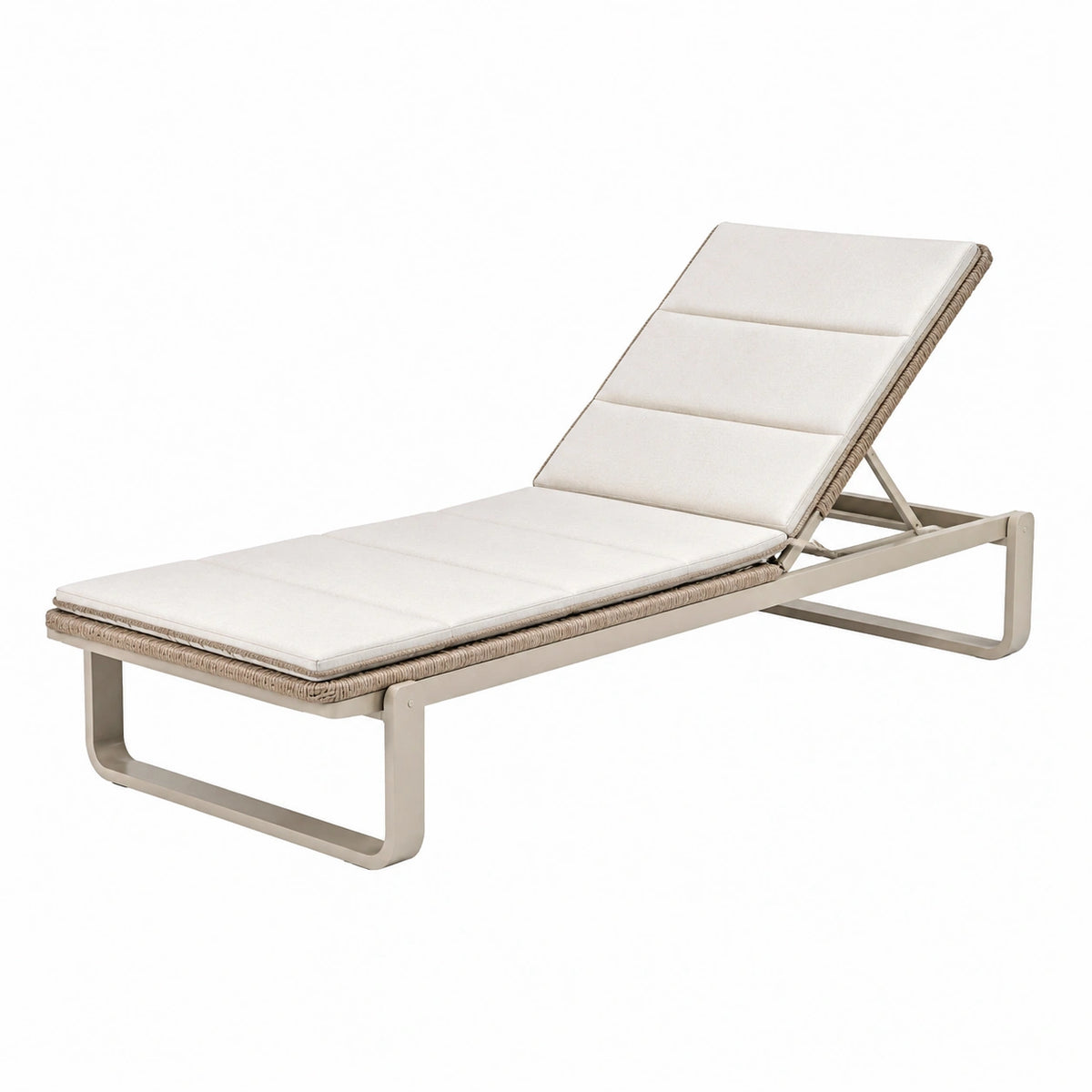 Bain de soleil 200 x 70 cm aluminium beige à dossier réglable
